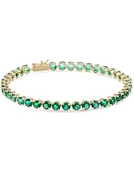 14k Gold Round Created Emerald Tennis Bracelet