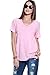 A+D® Womens Burnout V-NK Raglan Sleeve Loose Fitting Boyfriend Top