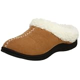 Dearfoams Women's Sueded Microfiber Mule,Camel,8 M