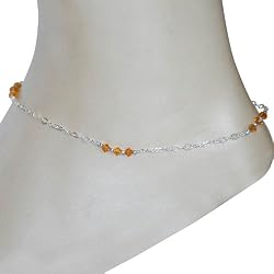 Ankle Jewelry Sterling Silver Anklets Pair 10.5 Inches (ganklt020)