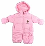U.S. Polo Assn. Shadow Dot 1-Piece Snowsuit (Sizes 3M - 6M) - light pink, 6 - 9 months