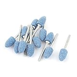 uxcell　マウントポイント　ダイヤモンドビット　シャンク3mm　コーンヘッド　ブルー　12個