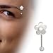 Sterling Silver Flower Barbell Eyebrow Ring