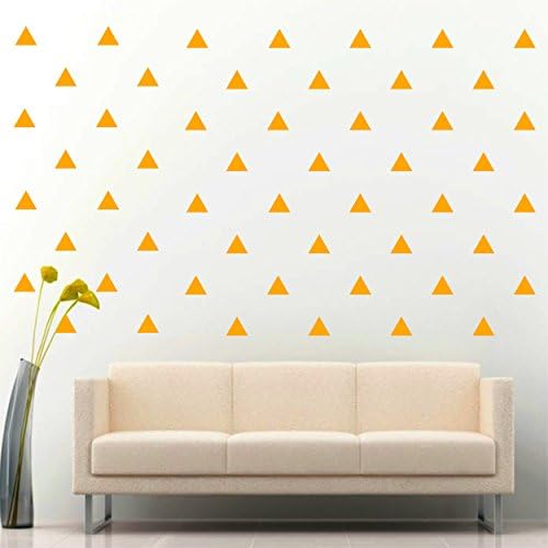 JCM CUSTOM 96 Piece Removable Easy Peel and Stick, Wall Vinyl Decal Sticker, DIY Decor/Safe on Painted, Triangle, 3" W x 2.5" L, Yellow