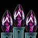 Novelty Lights Christmas Replacement Bulbs - Outdoor Individual Bulbs for Events, Holiday Parties, Patios, and More - C7/E12 Candelabra Base, 5 Watt Lights (Purple, 25 Pack)