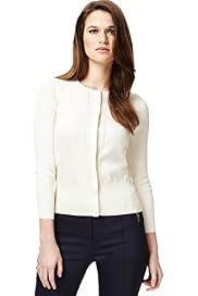 Autograph Pure Cotton 3/4 Sleeve Ribbed Cardigan