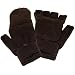 Winter Knit Flip Mitten Fingerless Gloves Glomitt Brown