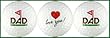 Number 1 Dad Golf Balls w/ Flag, Green & Love You