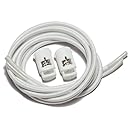 iBungee Stretch Laces (34-Inch, White Laces with Off-White Race Lock)