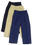 Boys' Pleated Pants with Elastic Back Waistband and Double Knees (6540BR M01)