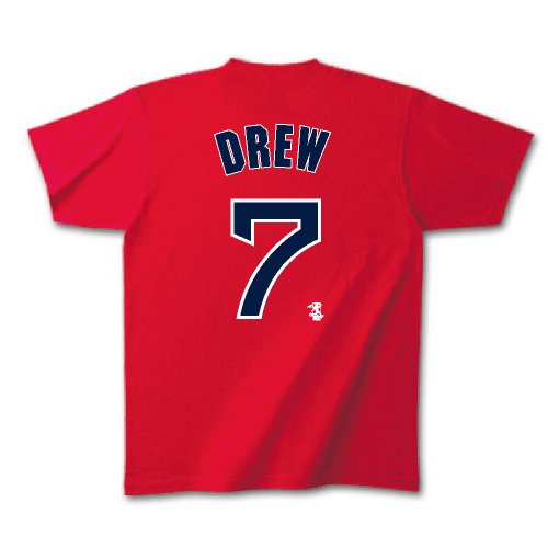 ボストン・レッドソックス 選手別&背番号(ネーム&ナンバー)Tシャツ レッド