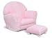 Kid's Upholstered Rocker With Ottoman in Pink Chenille Finish