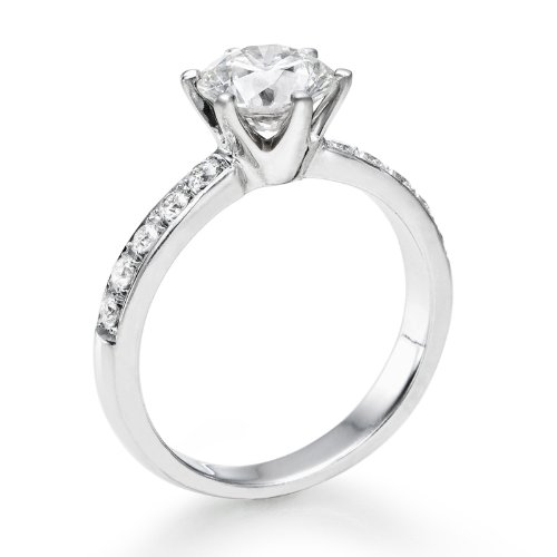 Bague en Diamant Solitaire de 0.66 Carat Certifie E Couleur, SI2 Clarte en Or - 750/1000