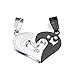 Areke Mens Womens Couples Heart Love Necklace,Stainless Steel Puzzle Diamond Pendant Chain Necklaces Color Silver Black