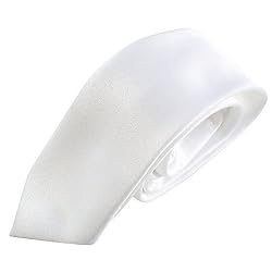 Mens Necktie Solid Color White Ties