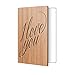 Calligraphy I Love You Card Made with Real Wood