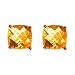 14k Yellow Gold Cushion Cut Briolette Citrine Stud Earrings