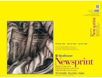 3 Pack 18" x 24" Rough Tape Bound Newsprint Pad (Product Catalog: Paper Media, Canvas &amp; Surfaces)