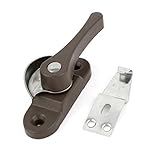 uxcell　クレセントサッシロック ウィンドウロック　金属素材　10.5 x 3x 3cm　シルバートーン　ブラウン