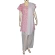 Casual Wear Cotton Beige Salwar Kameez Chikan Embroidery Size L 38 inches (slk305)