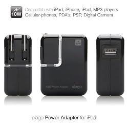 Elago USB Power Adapter for iPad, Iphone and more (10W, 2.1AMP)-Black