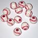 12mm Plastic Baseball Bead, 12 Pc/Pkg
