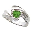 14K White Gold Tsavorite (Green Garnet) Ring