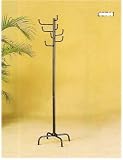 Modern Style Black Finish Metal Coat Hat Rack