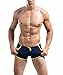 DESMIIT Men's Rope Waist Design Swimming Shorts Navy Blue US Large