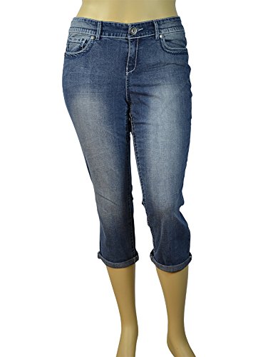 Alfa Global Women's Plus Size Stretch 5 Pocket Capri Pants