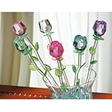 SET OF 6 SPRING BOUQUET GLASS FLOWERS