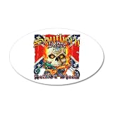 22x14 Oval Wall Vinyl Sticker Southern Motorcycle Rider Hell On Wheels Rebel Flag