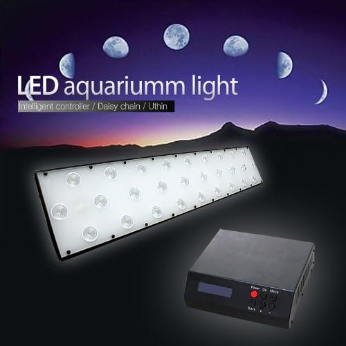 DSunY® Programmable Intelligent LED Lighting System Plus Moonlights for Aquarium/Reef SPS/LPS/ Soft Corals, 50x2 Watt Dimmable, 168W Output, 48-Inch