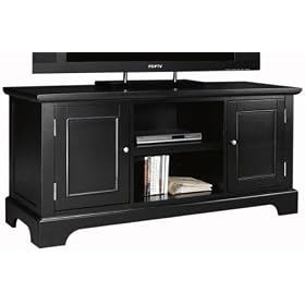 Home Trends Bedford Entertainment Stand, BRUSHED STEEL, BLACK by Home Decorators Collection