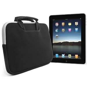Protective Neoprene Tote Sleeve with Handles for the Apple iPad - Conforms to and Protects your Apple iPad, With Dual Large Velcro Accessory Pockets