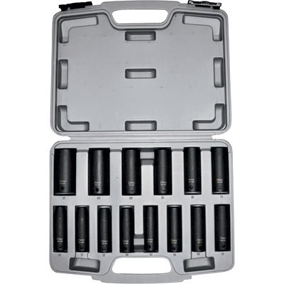 Northern Industrial Tools Impact Sockets with Plastic Case - 1/2In. Drive, Deep Well, 14-Pc. Metric Set