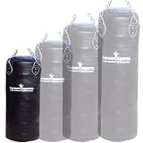 Genuine Cowhide Leather Punch Bag with Free Chrome Plated chain Real Leather punchbag Black 3 Feet