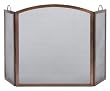 Woodfield Antique Copper and Bronze 3-fold Wrought Iron with Arch Screen for Fireplace