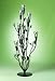 30-in Metal Tree with Clear Glass Cones and Flickering Electric Tealights