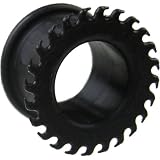 Single Silicone Double Flared Saw Blade Eyelet: 0g 3/8 Black