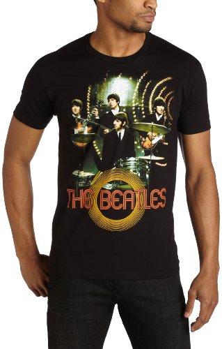 Signatures Network Young Men's The Beatles Live T-Shirt,Black,X-Large