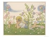 Girl and a Baby Fairy Would You Believe, I Found a Fairy on Midsummer Eve! Art Giclee Poster Print by Berwick, 32x24