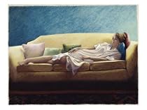 Woman Reclining on a Sofa Fine Art Giclee Poster Print by Helen J. Vaughn, 48x36