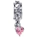 Pink CZ Romantic Heart Tummy Huggie Belly Ring