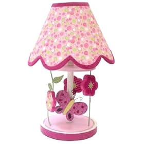 Lambs and Ivy Tivoli Garden Lamp with Shade, Raspberry by Lambs & Ivy