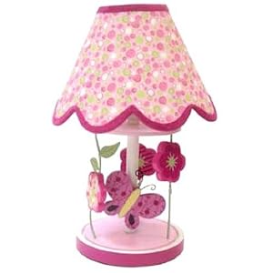 Lambs and Ivy Tivoli Garden Lamp with Shade, Raspberry by Lambs & Ivy