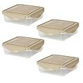 Plastic Food Storage Container with Taupe Snap Lid 20 oz (Set of 4)