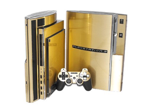 PlayStation 3 Skin (PS3) - NEW - BRUSHED GOLD system skins faceplate decal mod