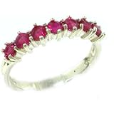High Quality Solid Hallmarked Sterling Silver Natural Ruby Eternity Ring - Finger Sizes 5 to 12 Available