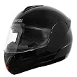 Advanced Hawk Gloss Black Dual Visor Full Face Motorcycle Helmet - Size : Large